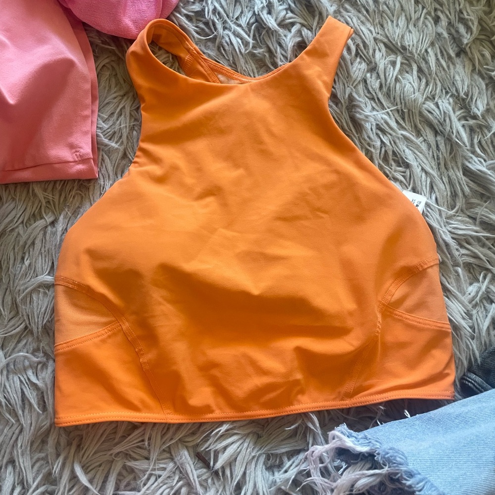 orange lululemon sports bra